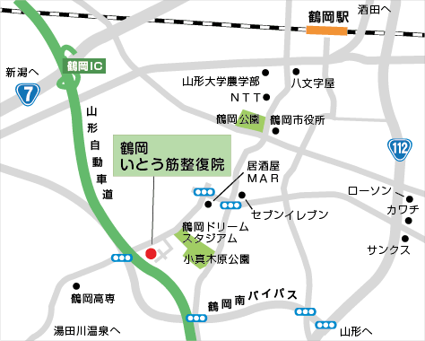鶴岡いとう筋整復院マップ